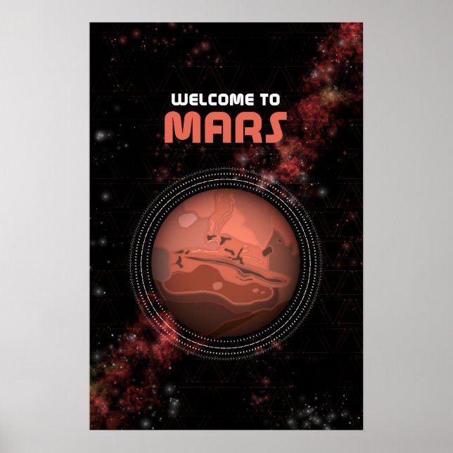 Poster Art du système solaire Mars de l'espace externe ré (Devant)