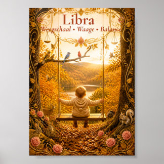 Poster Art du zodiaque de la Balance | Collection d'astro