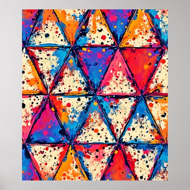 Poster Art éclatant triangle dynamique (Devant)