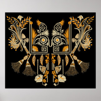 Poster Art égyptien traditionnel frontière d'or créer mai