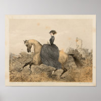 Art équestre féminin victorien vintage Imprimer 18