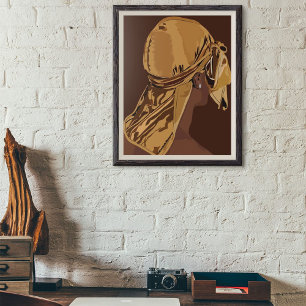 Poster Art esthétique Homme noir avec dessin durag