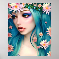 Art éthéré | Belle Fée aux cheveux bleus
