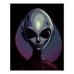 Poster Art extraterrestre Alien gris