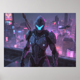 Poster Art Fantastique - Sentinelle de la Division Néon