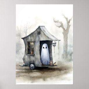 Poster Art fantôme : Maison minuscule