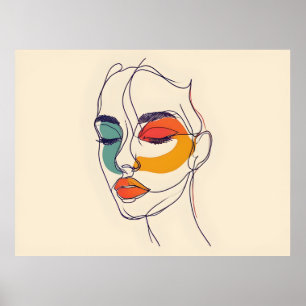 Poster art féminin en une ligne