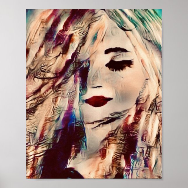 Poster Art Femme Sirène Peinture Décor mur Imprimer (Devant)