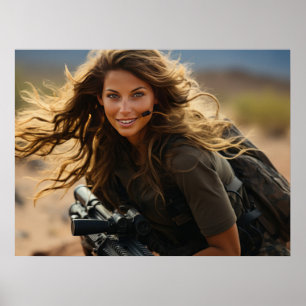 Poster Art Femme Soldat