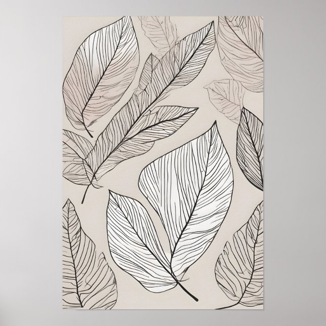 Poster Art feuille Boho (Devant)