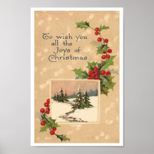 Poster ART FINE Recyclé : CARTE POSTALE C1920 XMAS