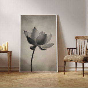 Poster Art Fleur Lotus Minimaliste - Décor Mur Zen