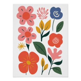 Poster Art Floral Abstrait