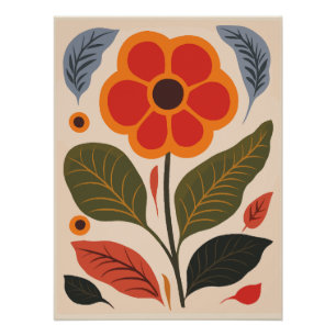 Poster Art Floral Abstrait