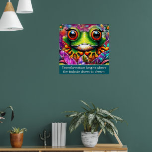 Poster Art floral abstrait fantaisiste personnalisé de gr