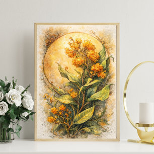 Poster Art floral botanique illustration florale vintag
