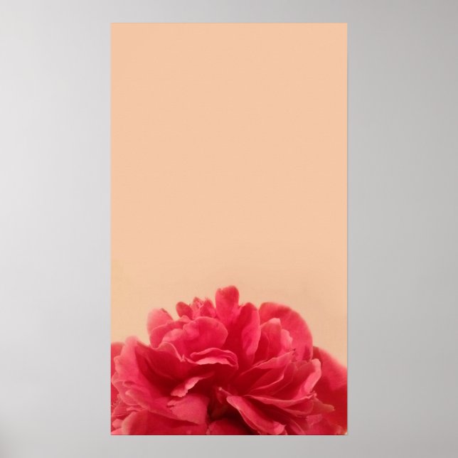 Poster Art floral élégant rose et crème (Devant)