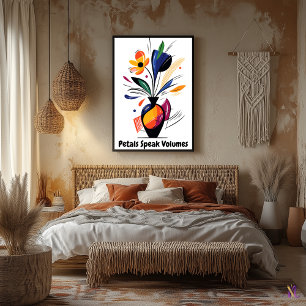 Poster Art Floral minimaliste Motivationnel Abstrait