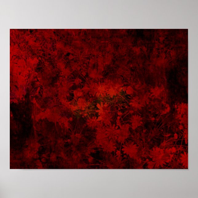 Poster Art floral moderne et cool de motif de fleurs (Devant)