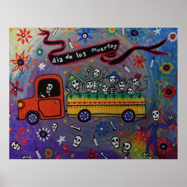 POSTER ART FOLK MEXICAN FIESTA PEINTURE (Devant)