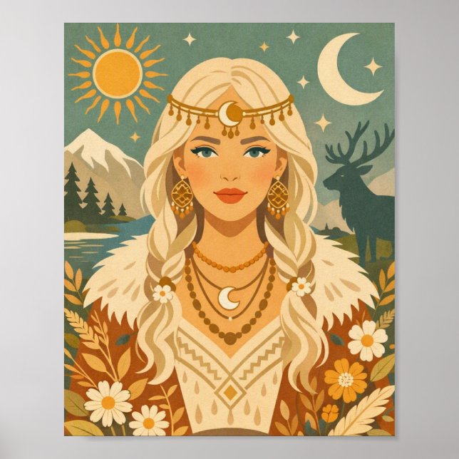 Poster Art folklorique scandinave (Devant)