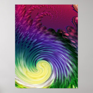 Poster Art fractal abstrait vortex cosmique psychédélique