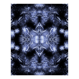 Poster Art fractal mandala éclair électrique