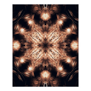 Poster Art fractal mandala en grès radiant