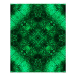 Poster Art fractal Mandala Énergie Émeraude