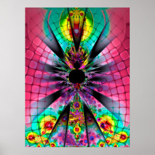 Poster Art fractal psychédélique
