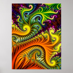 Poster Art fractal psychédélique