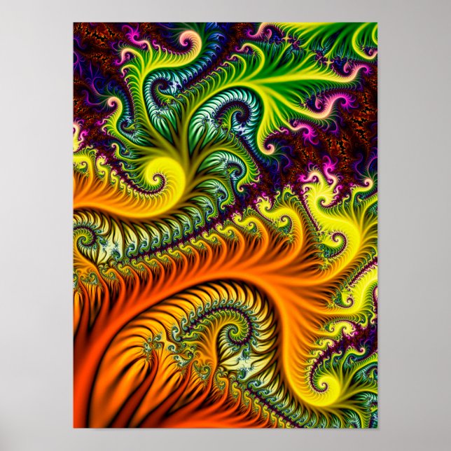 Poster Art fractal psychédélique (Devant)