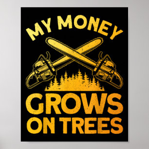 Poster Art Funny Lumberjack Pour Hommes Arbre Coupe Scie 
