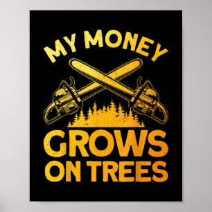 Poster Art Funny Lumberjack Pour Hommes Arbre Coupe Scie 
