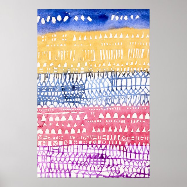 Poster Art géométrique Abstrait coloré (Devant)