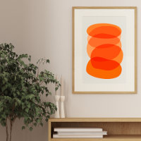 Art géométrique abstrait minimaliste en orange