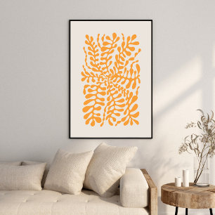 Poster Art géométrique ambre abstrait contemporain
