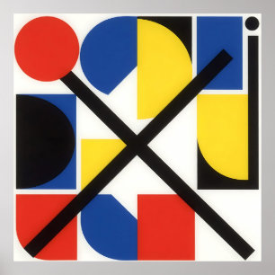 Poster Art géométrique Bauhaus Suprématiste audacieux
