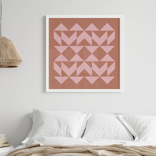 Poster Art géométrique moderne | Blush et Terracotta (Créateur téléchargé)