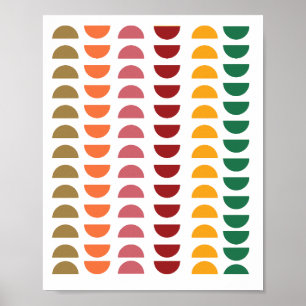 Poster Art géométrique moderne du milieu du siècle couleu