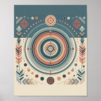Poster Art géométrique Pastel Boho