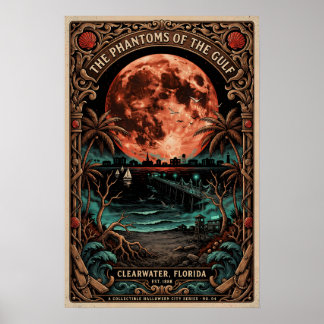 Poster Art gothique Clearwater, Floride | Voyage horrifiq