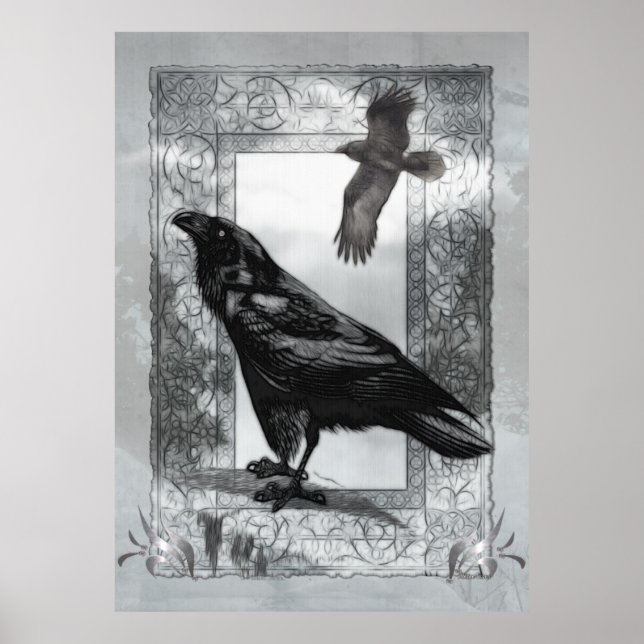 Poster Art gothique du Corbeau victorien Imaginaire (Devant)