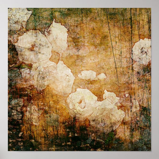 Poster art grunge floral vintan background (Devant)