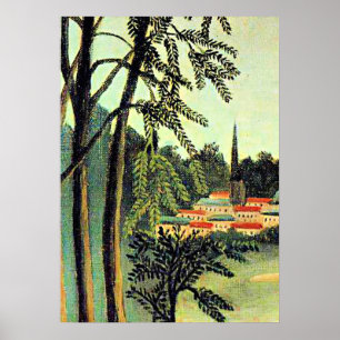 Poster Art Henri Rousseau, Vue sur Saint Cloud