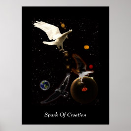 Poster Art Imaginaire corbeau blanc