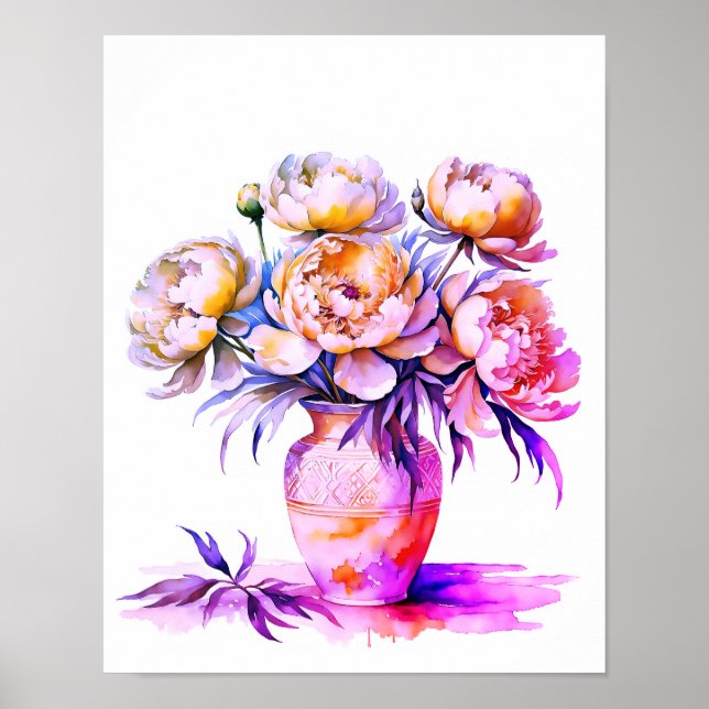 poster art imprimé fleurs (Devant)
