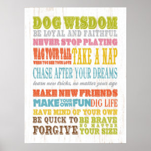 Poster Art Inspirationnel - Sagesse Chien.