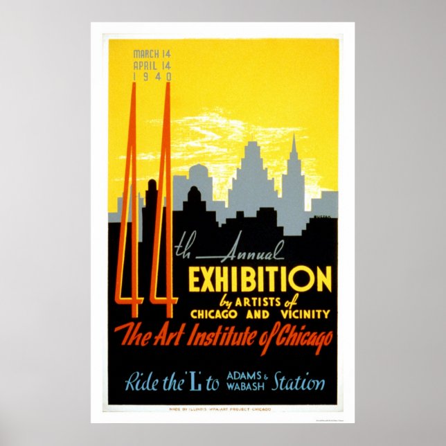 Poster Art Institute Chicago 1940 WPA (Devant)
