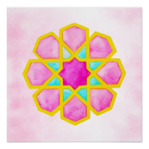Art islamique géométrique rose